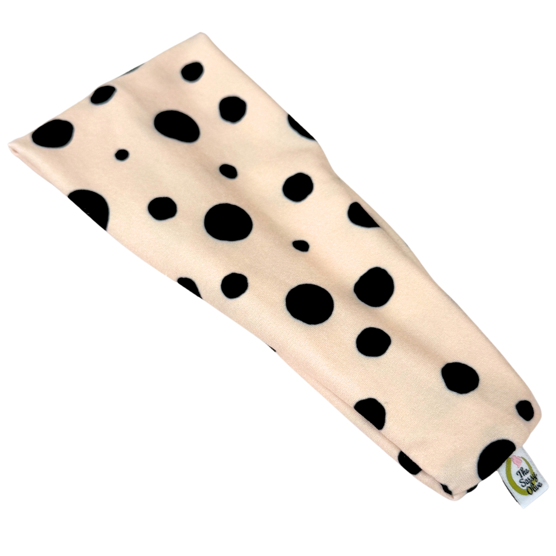 The Sassy Olive: Vintage Cream Polka Dot Stretch Headband