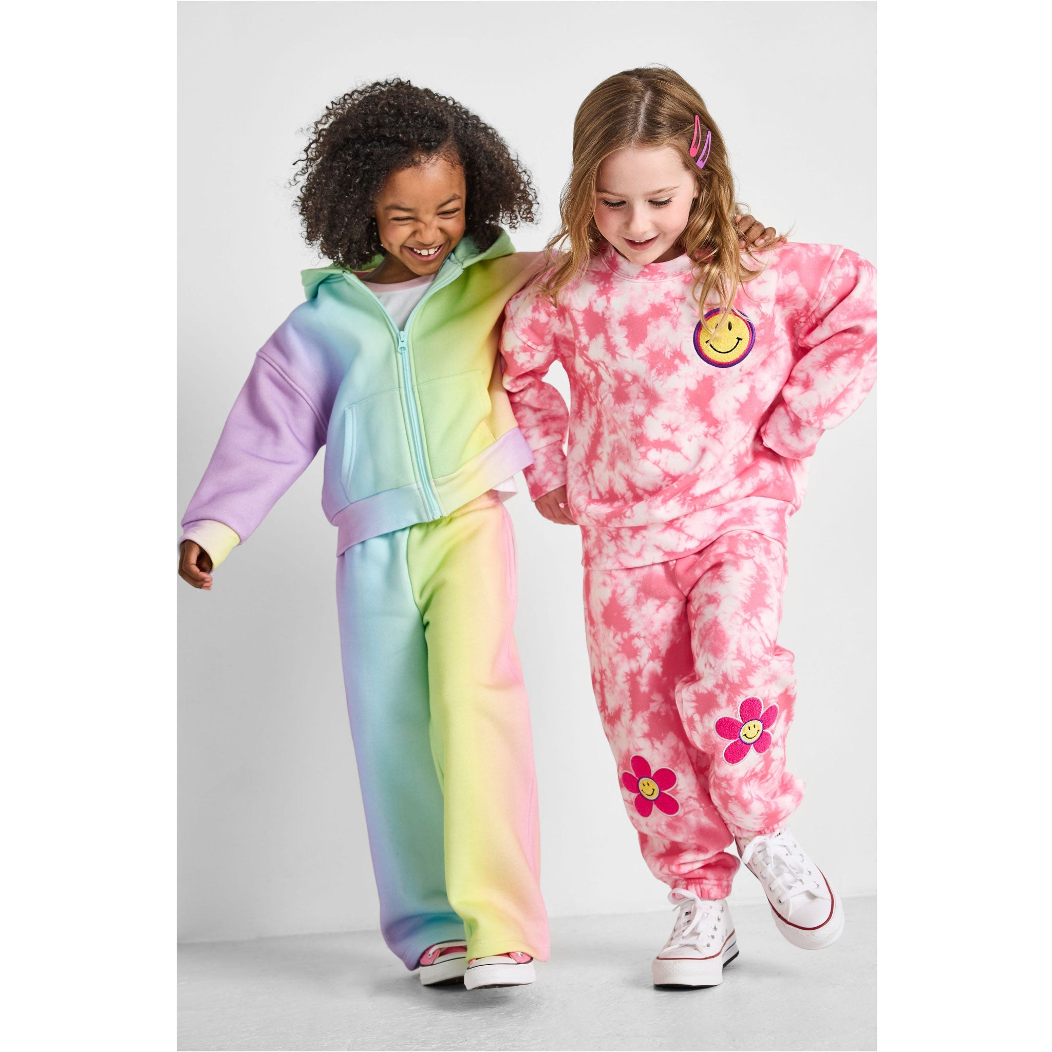 Rebloomed Kids: Smiley Tie-Dye Crewneck Sweatshirt