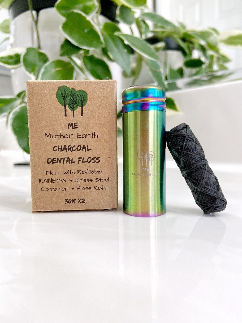 Me Mother Earth: Biodegradable Charcoal Dental Floss 2-Pack