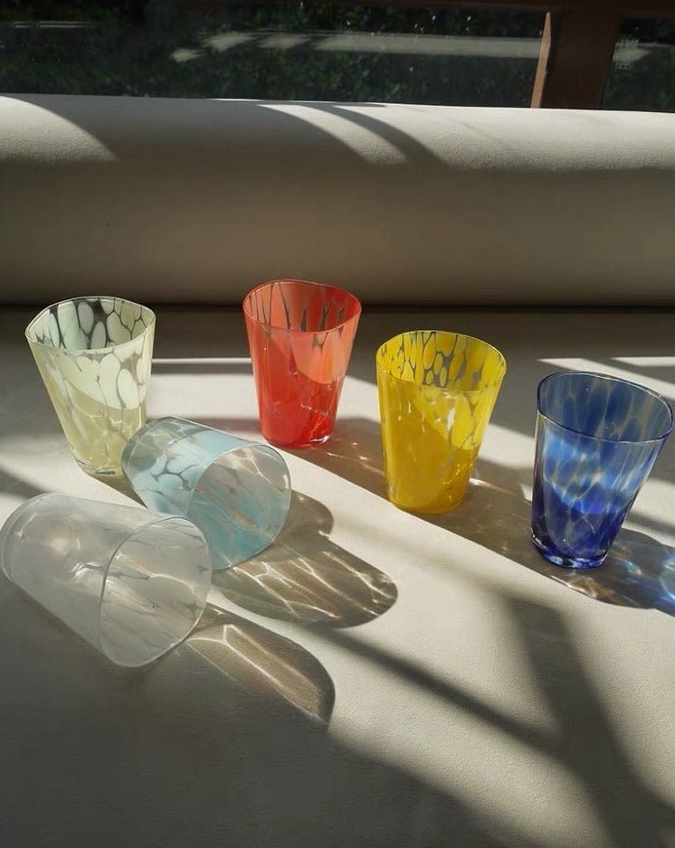 INSPECIAL HOME: Mouth Blown Colored Monochrome Spot Tumbler Set of 6 ( $16.6 Each )