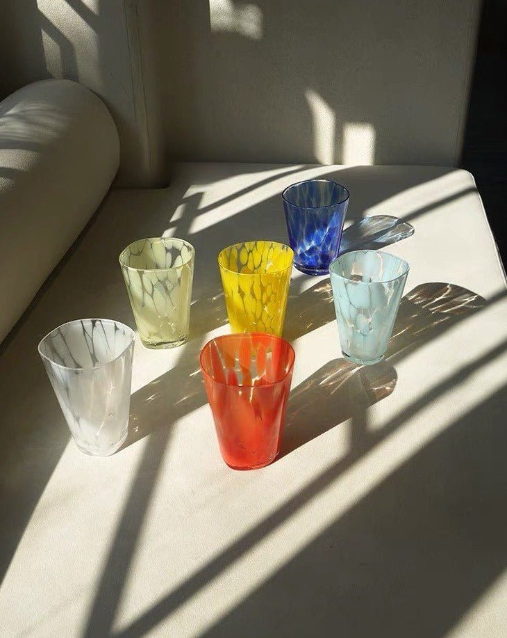 INSPECIAL HOME: Mouth Blown Colored Monochrome Spot Tumbler Set of 6 ( $16.6 Each )