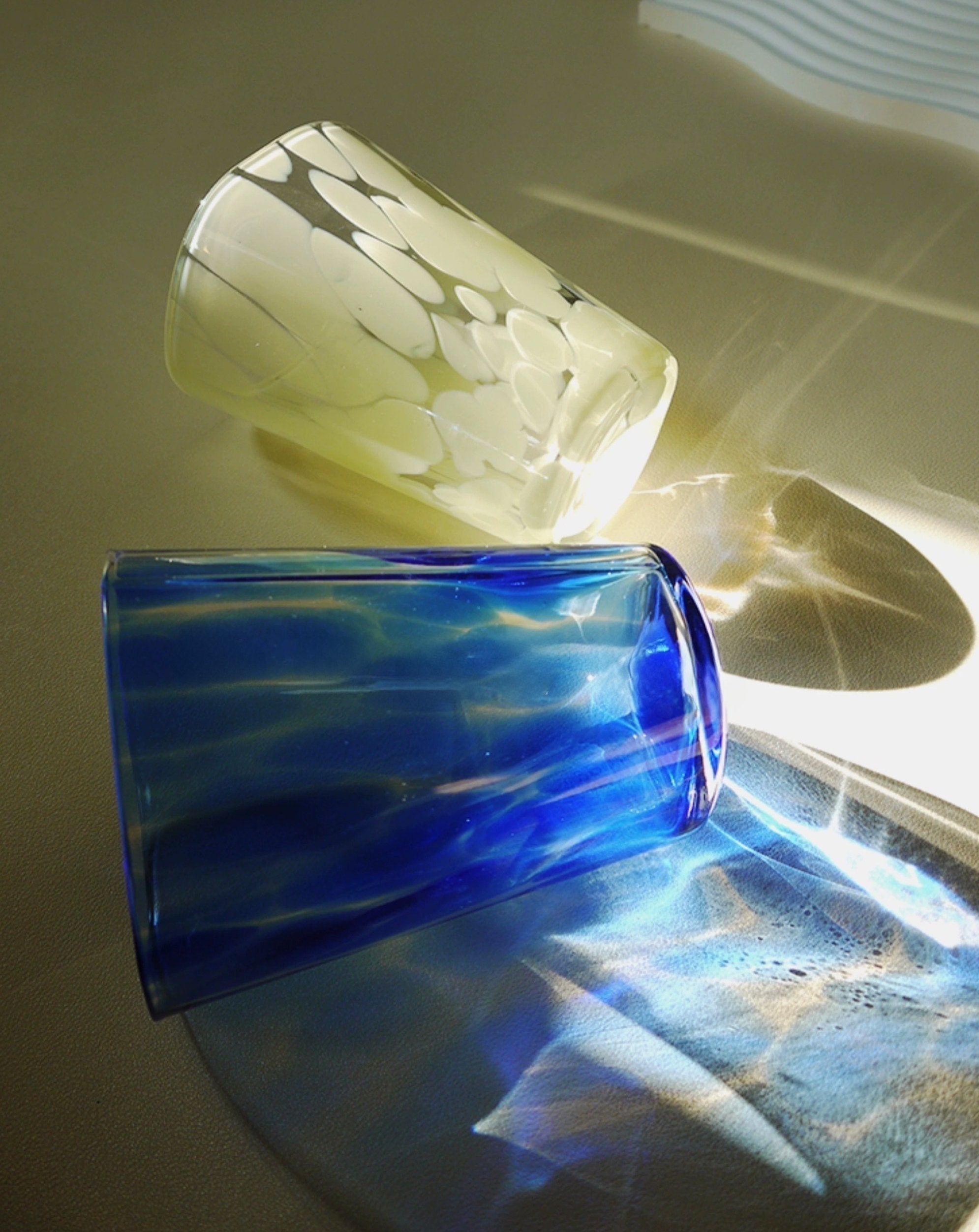 INSPECIAL HOME: Mouth Blown Colored Monochrome Spot Tumbler Set of 6 ( $16.6 Each )