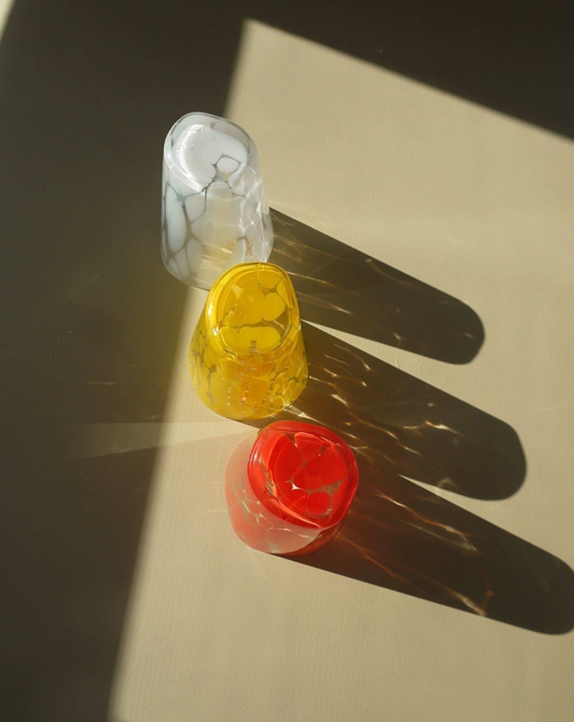 INSPECIAL HOME: Mouth Blown Colored Monochrome Spot Tumbler Set of 6 ( $16.6 Each )